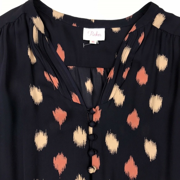 Parker Bell Sleeve Silk Mini Dress Sz XS - Picture 4 of 7